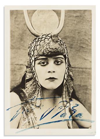 BARA, THEDA. Photograph Signed and Inscribed, to Theda Bara Fritz [a joke?], half-length portrait by National showing her in a broad-